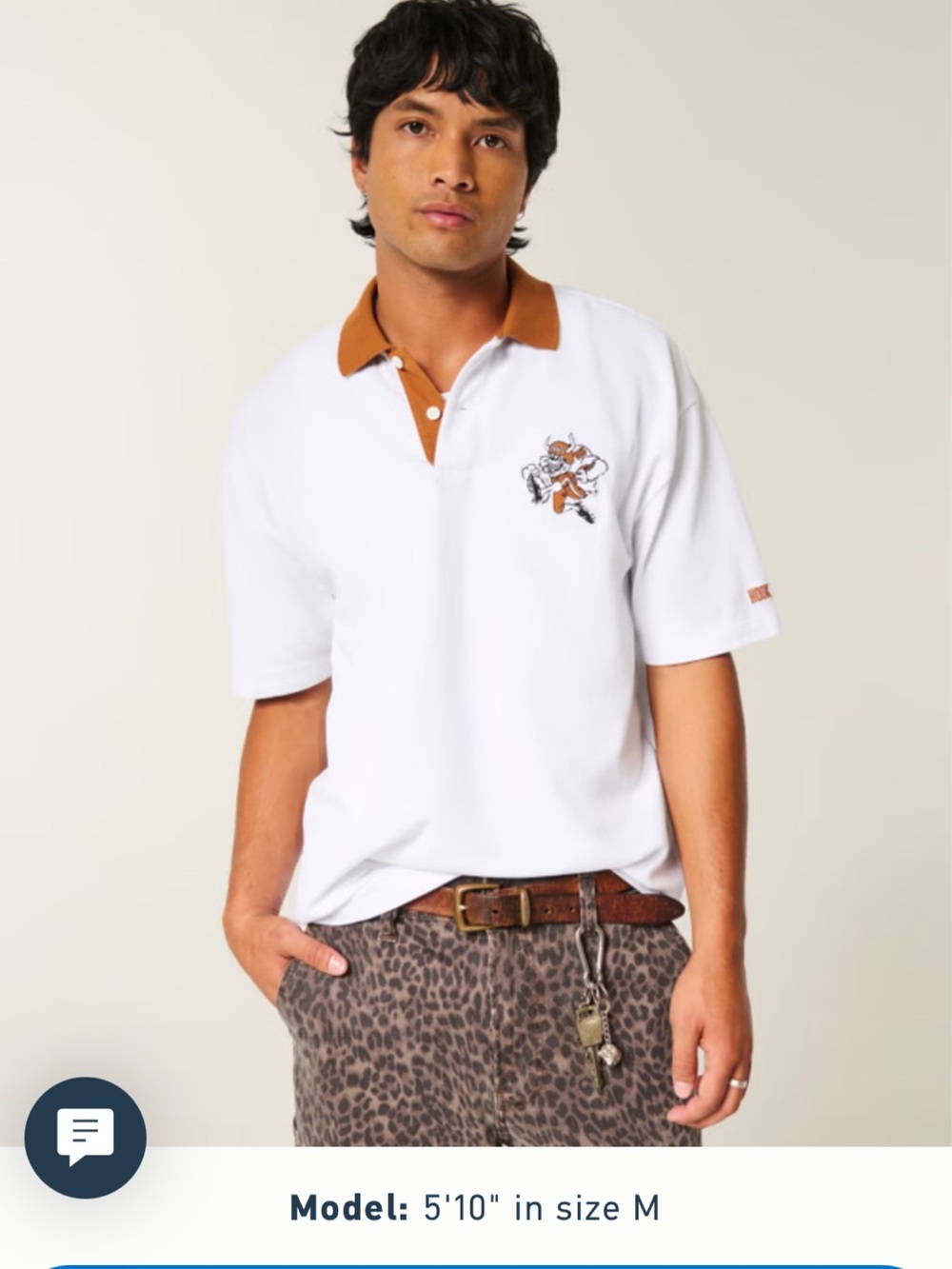 NWT Hollister University of Texas Longhorns White Polo Shirt XS